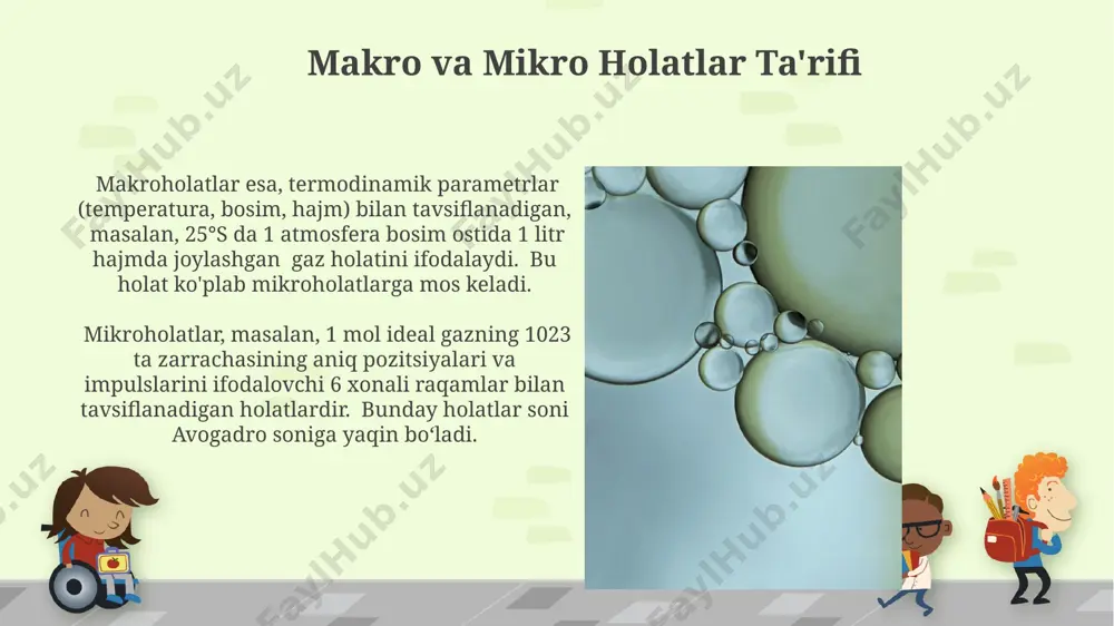 makro va mikro holatlar hamda termodinamik ehtimollik - Page 3
