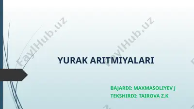 yurak aritmiyalari — PPTX