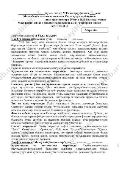 masofaviy onlayn faoliyatlar hisoboti — DOCX