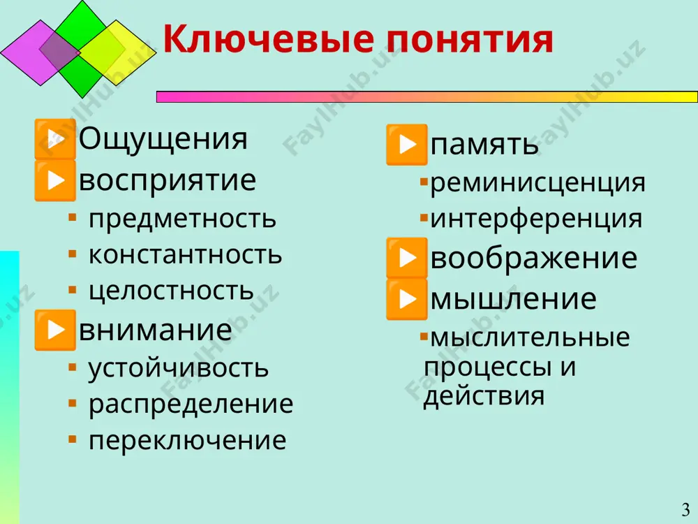 двигательная эмоциональная образная словесно-логическая * по характеру цели непроизвольная произвольная по степени участия мышления смысловая механическая по времени сохранения кратковременная долговременная * по характеру цели непроизвольная произвольная по степени участия мышления смысловая механическая по времени сохранения кратковременная долговременная * закономерности памяти 1. средний объем механической кратковременной памяти – 5–7 элементов после первого чтения. 2. объем памяти варьируется в зависимости от способа предъявления: люди с доминирующей слуховой памятью лучше запоминают материал озвученный и т.д. 3. качество запоминания зависит от того, какая была поставлена цель, установка. 4. при многократном предъявлении одного и того же материала число удерживаемых элементов постепенно возрастает. 5. чем длиннее ряд, тем меньше число удерживаемых в памяти элементов. так, ряд из 4–5 единиц запоминается на 100 %, а ряд из 9–10 единиц на 40 %. 6. при запоминании длинного ряда лучше всего по памяти воспроизводятся его начало и конец («эффект края»). * 7. при сохранении заученного материала может обнаружится …