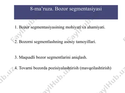 bozorsegmentasiyasi — PPTX