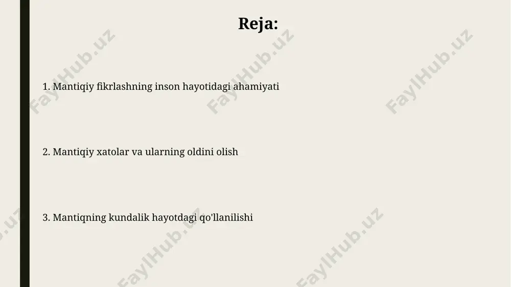 a muhim ahamiyatga ega, chunki u 7 milliarddan ortiq aholisi bo'lgan dunyoda, masalan, toshkent kabi yirik shaharlarda ham, qaror qabul qilishda yordam beradi va muammolarni samarali hal qilish imkonini beradi. mantiqiy fikrlash, 5 bosqichdan iborat bo'lgan muammo echish jarayonini soddalashtiradi va natijada aniq va ishonchli xulosalarga olib keladi, bu esa andijon viloyatida o'quvchilarning o'qish natijalarini yaxshilashga yordam beradi. muloqotda mantiq samarqanddagi tarixiy manbalarda mantiqning qadimgi yunon faylasuflari tomonidan ishlab chiqilgan va keyinchalik markaziy osiyo hududlariga tarqalganligi haqida ma'lumotlar mavjud, bu esa muloqot madaniyatining rivojlanishiga sezilarli ta'sir ko'rsatgan. mantiq inson hayotining 3 ta asosiy sohasida, ya'ni 1) kundalik muloqotda, 2) akademik tadqiqotlarda (masalan, toshkentdagi oliy o'quv yurtlarida) va 3) siyosiy bahslarda muhim rol o'ynaydi, chunki u aniq va samarali fikrlashni ta'minlaydi. kelajak uchun mantiq toshkentdagi 5 ta universitetda mantiq fanidan oʻqitish uslublarini 2025-yilga qadar takomillashtirish rejalari mavjud boʻlib, bu kelajak avlodning muammo hal qilish qobiliyatini oshiradi. samarqanddagi tadqiqotlar shuni koʻrsatdiki, mantiqdan …