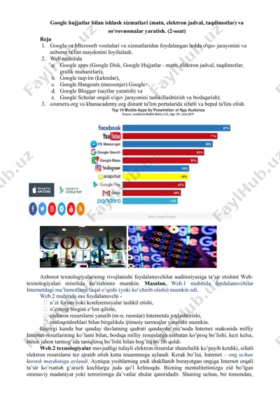 google hujjatlar bilan ishlash xizmatlari — DOCX