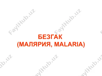 bezgak (malaria) — PPT