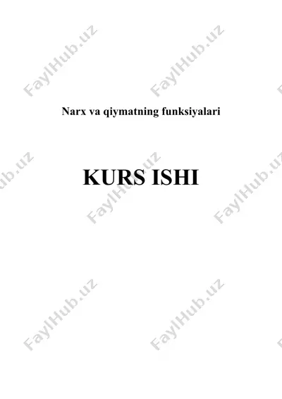 narx va qiymatning funksiyalari — DOC