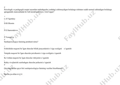 surdopsixologiya fanining asosiy tushunchalari — DOC