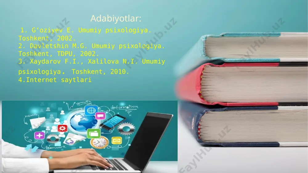 huniladi ambivalentlik-lotincha har tomonlama kuchga ega ma’nosini anglatib kishining bir ob’ektning o‘ziga nisbatan bir vaqtning o‘zida paydo bo‘ladigan bir - biriga qarama – qarshi emotsional irodaviy holatdir. dinamik stereotip ambivalentlik impressiv tomoni ekspressiv tomoni hissiyot sezgi yoki idrok jarayonida shaxsning idrok qilingan narsaga hodisaga munosabatini ifodalovchi maxsus emosional bo‘yoq yoqimli va yoqimsiz kechinma bevosita sezgi yoki idrok bilan bog‘langan hissiyot. hissiy ton– emotsiyalar o‘zining sustligi, motorli, kuchsizligi bilan tavsiflanadi. bunday hissiy holat astenik (yunoncha so‘zdan olingan bo‘lib, kuchsizlik, zaiflik ma’nosini bildiradi) deb atashadi. emotsiyalar o‘zining ta’sirchanligi bilan bir-biridan ajralib turishiga qaramay, bunday sifatni hissiy holatlar stenik (yunoncha so‘zdan olingan bo‘lib, kuch degan ma’noni anglatadi) xususiyatli deyiladi kayfiyat shaxsning kuchsiz yoki o‘rtacha kuchga ega bo‘lgan nisbatan barqaror umumiy emosional holati. affekt lotincha so’z bo’lib, ruhiy hayajon ehtiros degan ma’noni anglatadi. affektlar ko’pincha to’satdan paydo bo’ladi va ba’zan bir necha minut davom etadi. stress inson organizmini haddan tashqari zo‘riqish natijasida paydo bo‘ladigan …