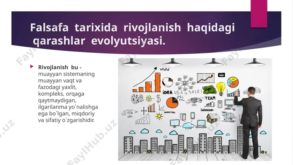 sa- predmetning jihati bo’lib, uning boshqa predmet lardan farqi yoki ular bilan o’xshashligini belgilaydi va ular bilan o’zaro aloqada namoyon bo’ladi. kategoriya tushunchasi va ularning turlari kategoriya nima? bu savolga javob berish uchun biz qanday fikrlashimiz va o’z fikrlarimizni boshqa odamlarga qanday yetkazishimizni ko’rib chiqamiz. biz tushunchalar, mulohazalar va mushohadalar ko’rinishida fikrlaymiz. fikrlash jarayonining asosiy materiali tushunchalar bo’lib, predmet lar o’z umumiy va muhim belgilarida ular orqali fikrlanadi. kategoriya tushunchasi va ularning turlari kategoriya (yunon. kategoria – ta’rif, mulohaza) – borliq hodisalari va unda hukm suruvchi munosabatlarning muhim, ti’ik mazmunini o’zida aks ettiradigan o’ta keng tushuncha. shunday qilib, tabiiy til tushunchalari fan va falsafa kategoriyalari bilan tinimsiz boyib boradi. kategoriyalarni tasniflash, borliqning turli shakllari haqidagi falsafiy tasavvurlarga muvofiq amalga oshiriladi. fan va falsafa kategoriyalarining tasnifi fan va falsafa kategoriyalarining tasnifi. tabiiy tildan farqli o’laroq, fan tushunchalari va kategoriyalari atamalar (terminlar) hisoblanadi, ya’ni erkin talqinga yo’l qo’ymaydigan aniq belgilangan hajm va …