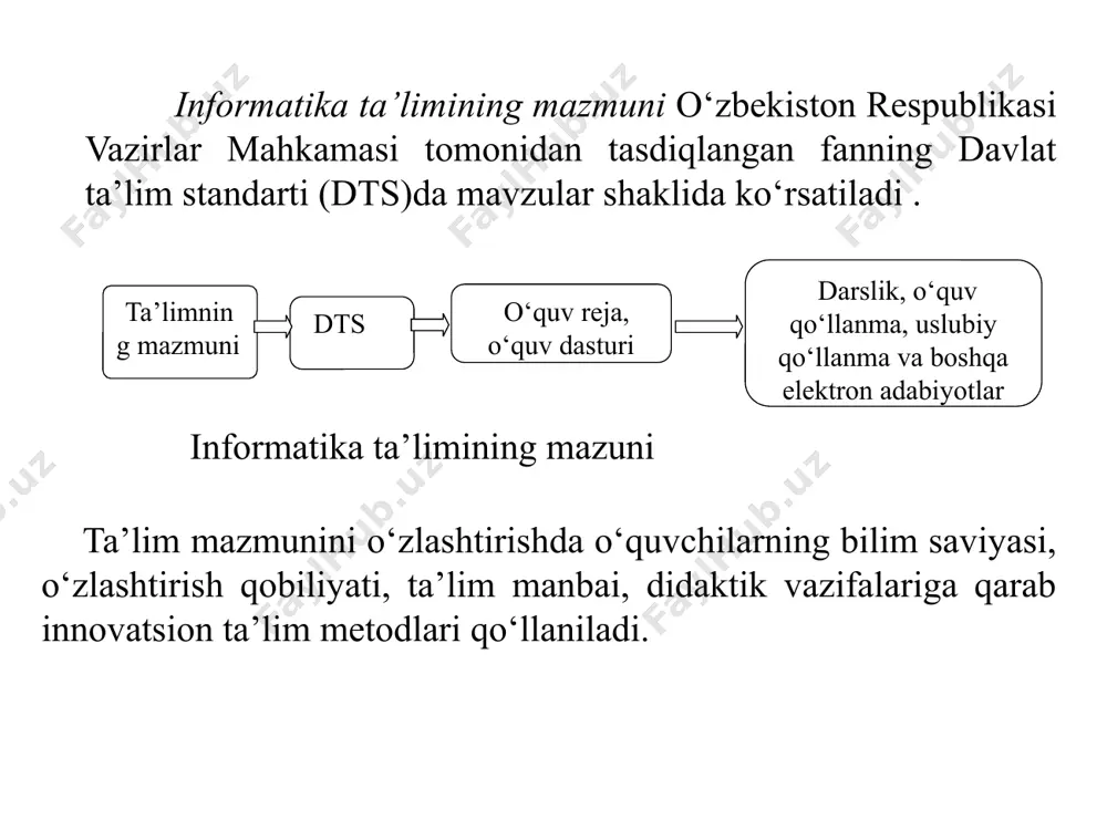 adigan bilimlarning berilishi talabada o‘rgangan bilimlarni kengaytirish mumkinligini tushunib yetishga olib keladi; - mutaxassislik fanlaridan nazariyani va amaliyot bilan bog‘lab tushuntirilishi, amalaiy mashg‘ulot, laboratoriya ishlarining bajarilishiga bo‘lgan e’tibor talabalarda mustaqil qarorlar qabul qilish, ularda shaxsiy fikrlarni bayon eta olish, ijodiy yondashish kabi xususiyatlarni shakllantiradi; /docprops/thumbnail.jpeg