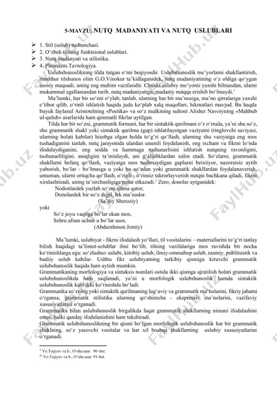 nutq madaniyati va nutq uslublari — DOCX