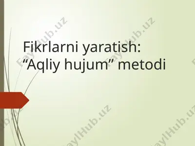 "aqliy hujum" metodi — PPTX
