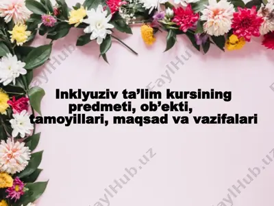 inklyuziv ta’lim kursi haqida ma’lumot — PPTX