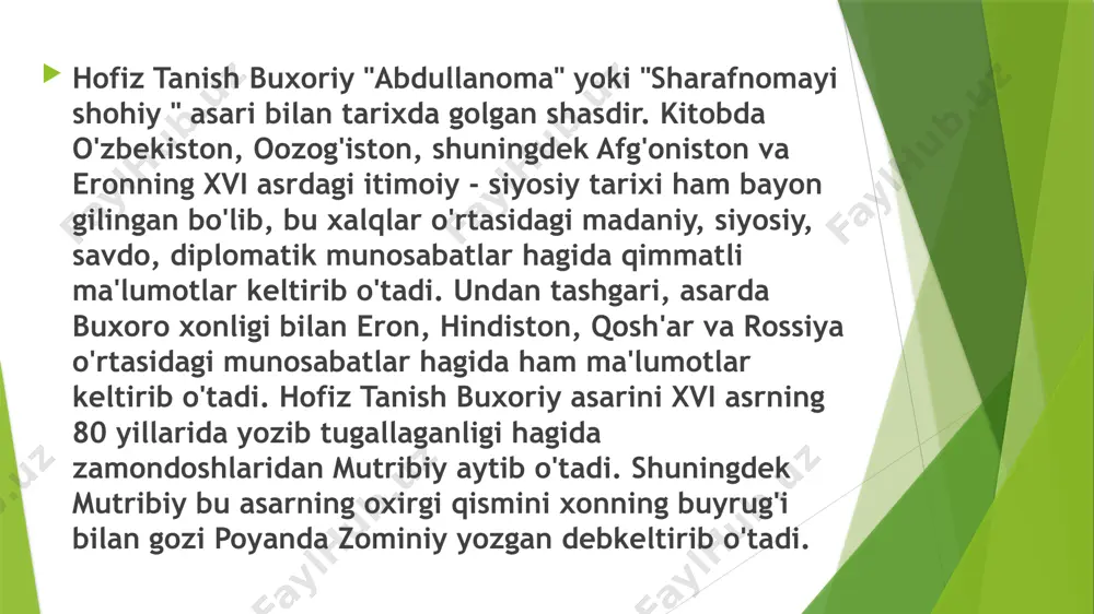 xofiz tanish buxoriy “sharafnomayi shohiy” asari - Page 5
