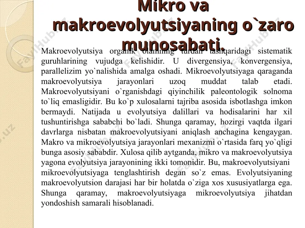 orasidagi o‘xshashlik va farqlar darajasini aniqlash mumkinligini ko‘rsatmoqda. har bir aminokislotani oqsil molekulasidagi almashinuvi bir, ikki, uch nukleotidlarning o‘zgarishi bilan aloqador. shu bois u yoki bu oqsil molekulasidagi aminokislotalar almashinuvini e’tiborga olib, ana shu oqsil molekulasi sintezida qatnashgan gen tarkibidagi nukleotidlar almashinuv miqdorining maksimum va minimumini ehm yordamida hisoblash mumkin. odam eritrotsitlaridagi gemoglobin oqsili o‘zaro o‘xshash ikkita α va ikkita β zanjirdan tashkil topgan. α ning har bir zanjiri 141 ta, β ning har bir zanjiri 145 ta aminokislotalardan iborat. gemoglobinning α va β zanjirlari o‘zaro farq qilsa ham, ulardagi aminokislotalarning joylanish izchilligi bir-biriga o‘xshash. bu holat gemoglobin α va β zanjirlari tarixiy jarayonda yagona polipeptid zanjir divergensiyasi natijasida paydo bo‘lganligidan dalolat beradi. organik olamning tarixiy taraqqiyotida turli hayvon guruhlarida mutatsion o‘zgaruvchanlik tufayli α va β zanjirda ham aminokislotalar almashinuvi sodir bo‘lgan. odam va boshqa hayvonlar gemoglobin zanjiridagi aminokislotalar tarkibidagi farq (v. grant bo‘yicha) turlar farqlar soni farqlar soni α …