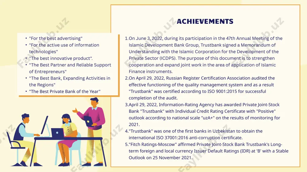 and partners hold for us. mutual trust we value the trust of our clients, considering it as the basis for the development of the bank’s business and strengthen our relationships with clients on the mutually beneficial conditions. expertise the bank’s employees are highly qualified specialists. creating the team of highly qualified personnel, the bank provides all possibilities for their continuous professional development, taking care of their social security and motivation. these factors contribute to the formation of strong corporate culture and traditions, create favorable environment for individual growth of each employee. professionalism and mutual understanding in our team lay in the basis of the high quality of bank services and trust that our partners hold for us. innovation the bank consistently uses not only experience of local and foreign banking, but its own achievements in the modern and high quality servicing of clients. we strive for introducing innovative financial products …