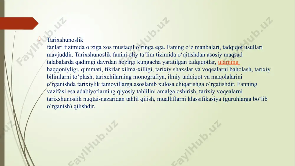 tarixshunoslik fanining maqsadlari va vazifalari - Page 4