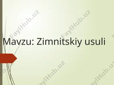 zimnitskiy usuli — PPTX