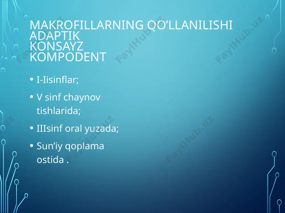 nur yordamida qotuvchi organik moddalar makrofillar - Page 4