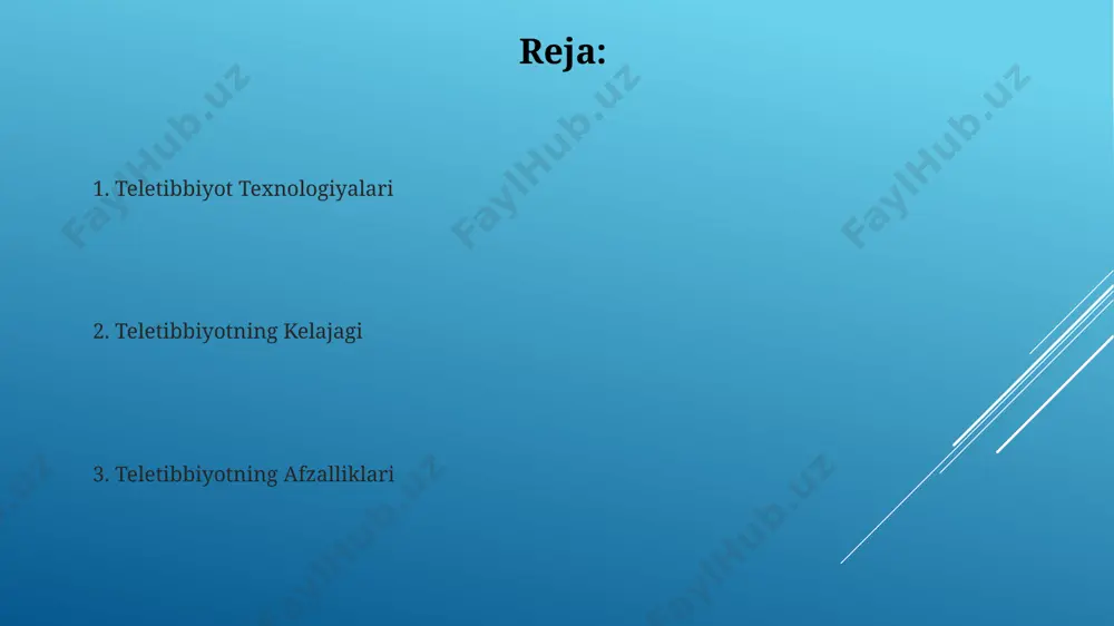 xavfi kamayadi, bu ayniqsa immuniteti zaif odamlar uchun muhimdir. telemeditsina bemorlarga shifoxonaga borish uchun sarflanadigan vaqt va mablag'ni 30% gacha tejash imkonini beradi, bu esa ularning hayot sifatini yaxshilaydi. telemeditsinaning ta'rifi va mohiyati telemeditsina xizmatlari turli xil shakllarni o'z ichiga oladi: masofaviy konsultatsiyalar (30% dan ortiq), elektron retseptlar, diagnostika ma'lumotlarini uzatish va monitoring. jahon sog'liqni saqlash tashkilotining ma'lumotlariga ko'ra, telemeditsinadan foydalanish 50% ga yaqin sog'liqni saqlash muammolarini samarali hal qilishga yordam beradi. telemeditsina va pandemiyalar jahon sog'liqni saqlash tashkilotining ma'lumotlariga ko'ra, pandemiya davrida telemeditsina xizmatlaridan foydalanuvchilar soni 2020 yilda 25% ga o'sdi, bu esa virus tarqalishining oldini olishda muhim rol o'ynadi. telemeditsina platformalarida onlayn maslahatlar sonining 300% ga oshishi va shu bilan birga, tezkor diagnostika va davolash usullarining joriy etilishi pandemiya paytida tibbiy yordamga kirishni yaxshiladi. telemeditsina va ma'lumotlar xavfsizligi telemeditsina platformalari kamida 256-bitli aes shifrlashini qo'llashlari kerak, bundan tashqari, ikki omilli autentifikatsiya va xavfsizlik devori kabi qo'shimcha himoya choralari …