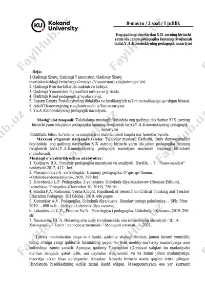 pedagogika tarixi va rivojlanishi — PDF