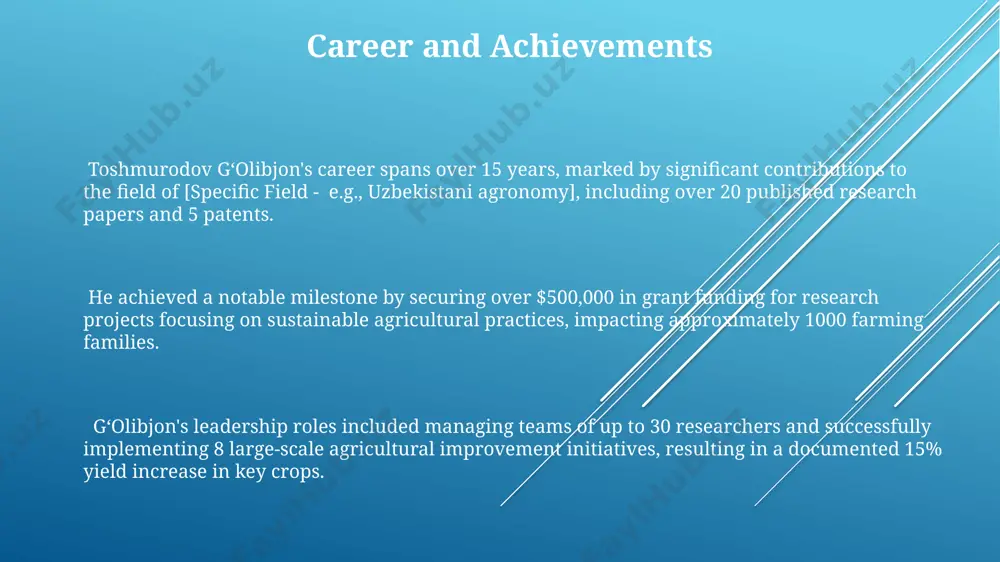 toshmurodov gʻolibjon professional biography and achievements overview - Page 3