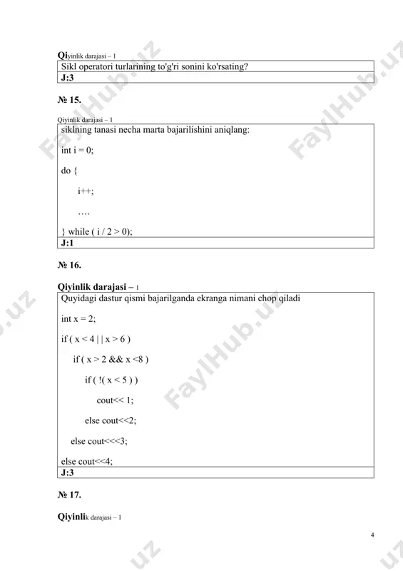 programlash c++ test savollari - Page 4