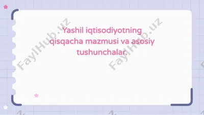 yashil iqtisodiyot — PPTX