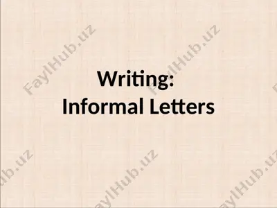 informal letters — PPT
