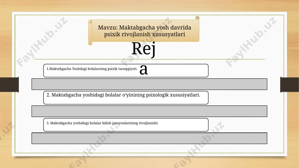 qarab borayotgan sermazmun hayotimizning hamma tomonlarini aks ettirishga intiladilar. bola atrofidagi narsalar dunyosini bilish jarayonida ular bilan bevosita amaliy munosobatda bo‘lishga intiladi. bu o‘rinda shu narsa harakterliki, bola bilishga tashnaligidan atrofdagi o‘zining haddi sig‘adigan narsalari bilangina emas, balki kattalar uchun mansub bo‘lgan, o‘zining kuchi ham etmaydigan, haddi sig‘maydigan narsalar bilan ham amaliy munosabatda bo‘lishga intiladi. masalan: bola avtomashinani yoki tramvayni o‘zi haydagisi, xaqiqiy otga minib yurgisi, uchuvchi bo‘lib, samolyotda uchgisi va rostakam militsioner bo‘lgisi keladi. tabiiyki bola o‘zidagi bunday ehtiyojlarning birontasini ham haqiqiy yo‘l bilan qondira olmaydi. bu o‘rinda savol tug‘iladi. bolalarning tobora ortib borayotgan turli ehtiyojlari bilan ularning tor imkoniyatlari o‘rtasidagi qarama-qarshilik qanday yo‘l bilan hal qilinadi? bu qarama-qarshilik faqatgina birgina faoliyat orqali, ya’ni, bolaning o‘yin faoliyati orqaligina hal qilinishi mumkin. buni quyidagicha izohlab berish mumkin: birinchidan, bolalarning o‘yin faoliyati qandaydir moddiy mahsulot ishlab chiqarishga qaratilgan faoliyat emas. shuning uchun bolalarni o‘yinga undovchi sabab (motiv) kelib chiqadigan natija bilan …