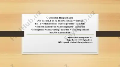visakompaniyasi haqida — PPTX