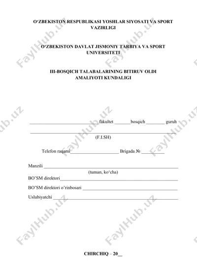 3 bosqich amaliyot kundaligi — DOCX