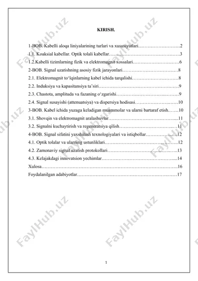 kabelli aloqa texnologiyalari — DOCX