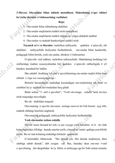 ota-onalar bilan ishlash metodikasi — DOCX