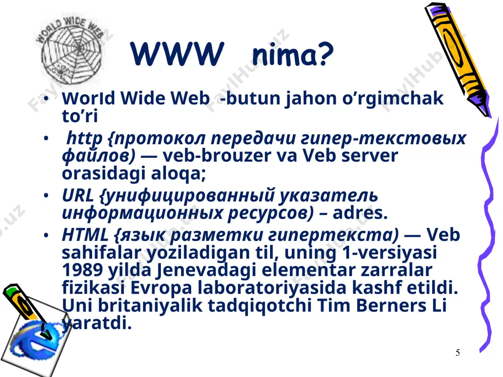 html tilida web hujjatlari tayyorlash - Page 5