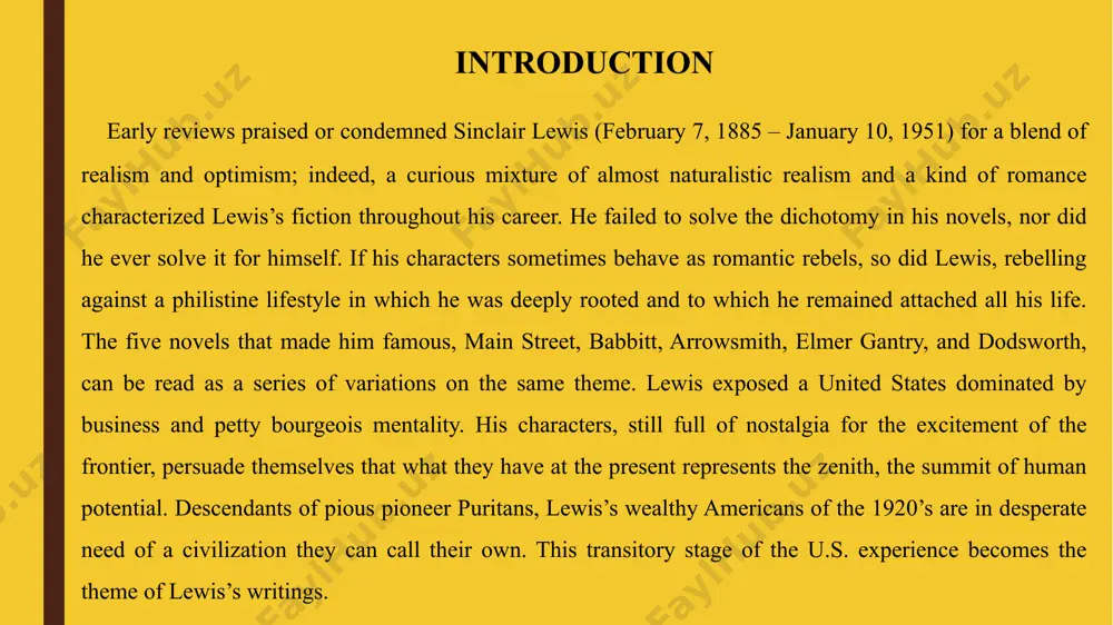 ue. at the end of the novel, he is taken by surprise by his younger son; ted drops out of school and elopes. in a private, man-to-man talk with his son, babbitt acknowledges that he admires him for doing what he wants. he, babbitt, never did that in all his life. in main street, carol kennicott’s rebellion dwindles to romantic dreams for her daughter; all that remains of babbitt’s rebellion is his pleasure in his son’s defiance and an encouragement not to let himself be bullied by zenith. at the moment, however, ted does not hold out much promise; rather than going to college he wants to be a mechanic at a factory. although babbitt outraged certain sectors of the business community, the novel became an international success. europeans loved it even more than main street. they enjoyed seeing the united states portrayed as they believed it was: materialistic, vulgar, …