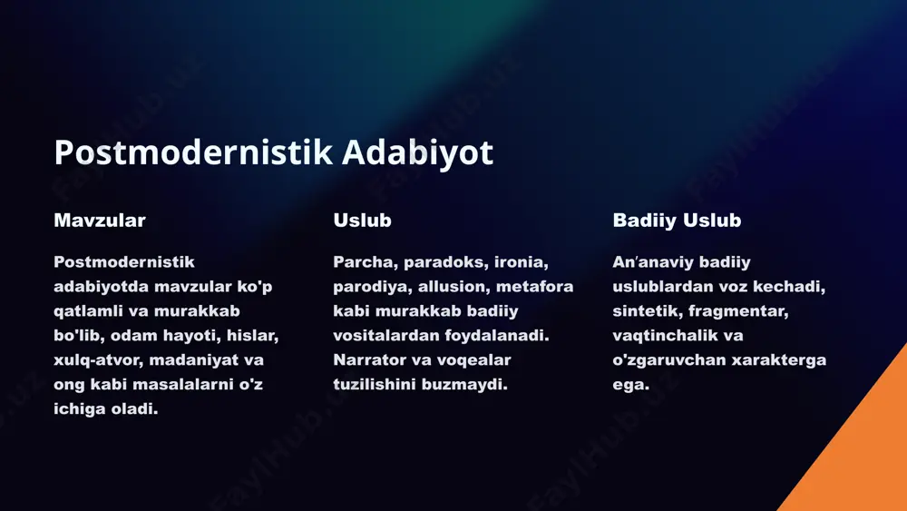 postmodernizm: o'zgaruvchi dunyoga yangicha yondashuvlar - Page 4