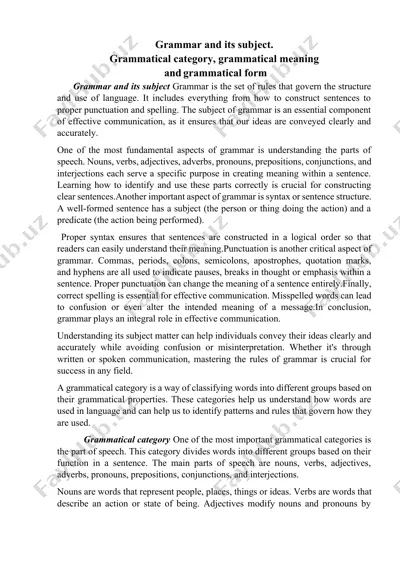 grammar and its subject — DOCX