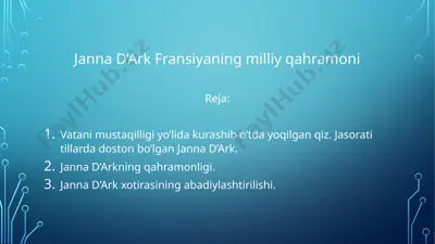 janna d’ark fransiyaning milliy qahramoni — PPTX