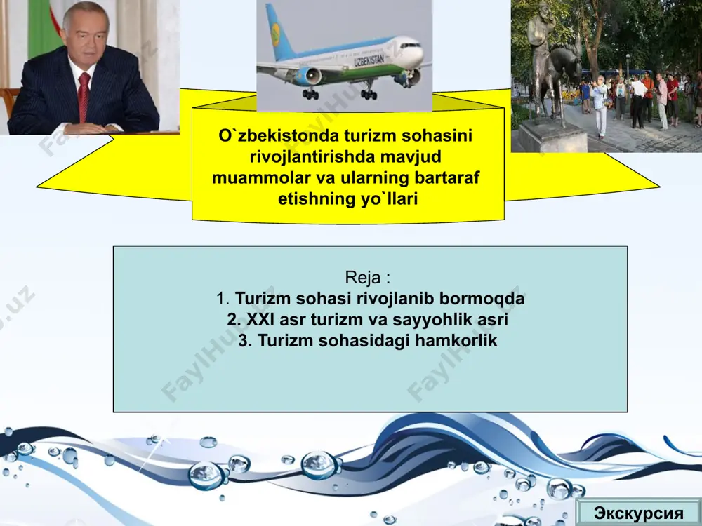band bo‘lgan qatlamlarini jalb qilib, mehnat resurslaridan to‘liq va oqilona foydalanish muammosini hal qilishga yordam beradi. bu ayniqsa sanoati yaxshi rivojlanmagan mintaqalar uchun muhimdir. образец текста второй уровень третий уровень четвертый уровень пятый уровень «turizm, bu mintaqalarda ishga oid faollikka yordam beradi, jamoat ishlab chiqarishida band bo‘lmagan mehnatga layoqatli aholini jalb qiladi, mehnatni tatbiq qilish sohasini kengaytiradi. turizm sohasida hamkorlik qilish iqtisodiyotning rivojlanishini faollashtiradi, mintaqaviy resurslardan samarali foydalanishga hamda xizmat ko‘rsatish sohasi xodimlarining malakasini oshirishga yordam beradi. turistik tarmoq qishloq xo‘jaligi ishlab chiqarishni rivojlantirishni jadallashtirish va uni yaxshilashga yordam beradi. kelajakda aholiga xizmat ko‘rsatish sohasining kengayishi bilan xizmat ko‘rsatish sohasida band bo‘lganlar soni ortib boradi. turizm sohasida hamkorlik qilish orqali tarmoqning jadal rivojlanishi, uning iqtisodiy ahamiyatining o‘sishi turistik xizmat sohasining katta foyda keltira olishi, bu sohaga sarmoyalarni ko‘plab sarflanishiga olib keldi. mablag‘ni ko‘p talab qilishiga qaramay, turistik sohaga sarflangan sarmoya juda foydalidir, chunki u o‘zini nisbatan tez qoplaydi. xorijiy turistlardan …
