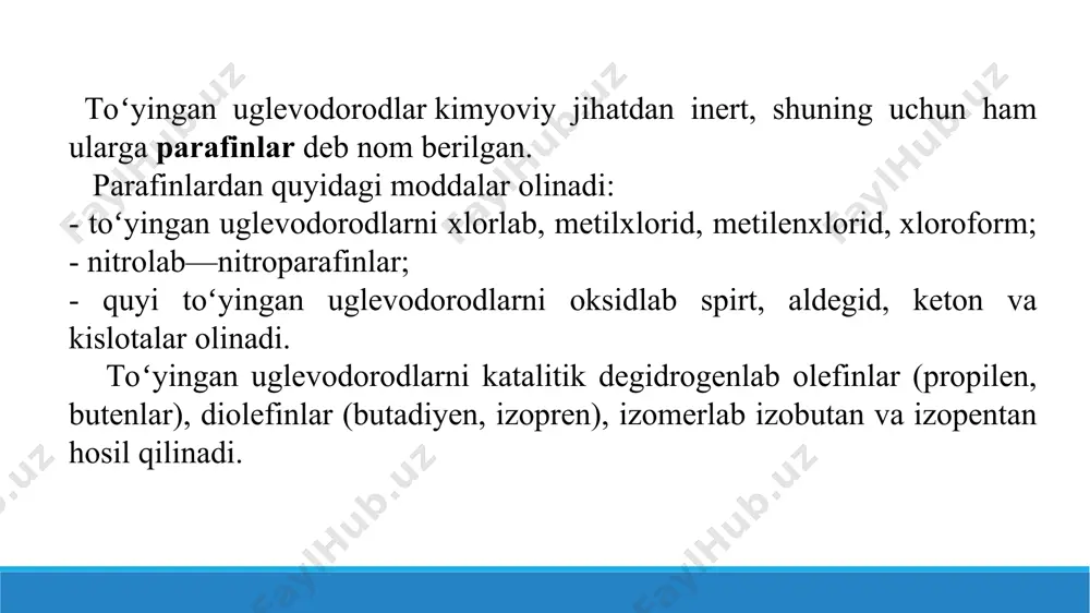 1.3. parafinlar, olefinlar asosida olinadigan dori preparatlari. taqdimot 13 bet. - Page 5