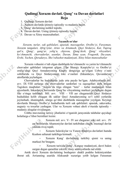 qadimgi xorazm davlati — DOC