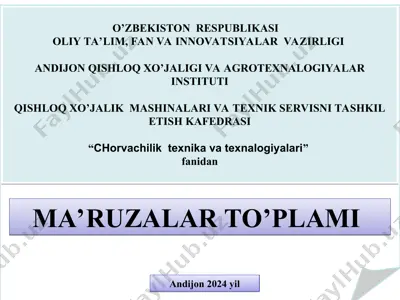 chorvachilik korxonalarining ishlab chiqarish texnalogik tasnifi — PPT