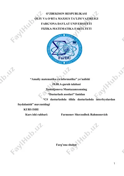 c# dasturlash kurs ishi — DOC