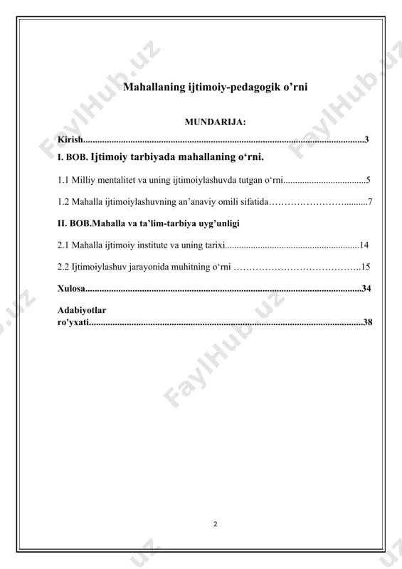 farovonligini ta`minlash mumkin. u yoki bunisining yo`qligi tarbiyaviy jarayonga salbiy ta`sir ko`rsatadi. respublikamizda ayni hozirgi kunda oilalarning ijtimoiy ahamiyati ortib bormoqda. oilalarning moddiy ehtiyojlarini to`laroq qondirish asosida bolalar tarbiyasi uchun javobgarlikni kuchaytirish jarayoni tezlashmoqda. biz uchun oila mustahkamligini ta`minlovchi axloqiy ruhiy aloqalar juda muhimdir. xuddi ana shu aloqadorlik oilaviy munosabatlar, to`laqonli hissiy-emotsional, otalik yoki onalik, oilaviy baxtni ta`minlash ehtiyojlarini qondiradi. ota-onalarga pedagogik bilim berish, oilaviy tarbiya bo`yicha tajriba almashishi, ota va onalarni tarbiya ishlariga qizg`in jalb qilish uchun ularni maktabga, mahalla qo`mitalariga taklif etish maqsadga muvofiqdir. ota-onalarning bu boradagi eng muhim vazifalari bolalari kamolotini oldindan tasavvur eta olishlari, tarbiya maqsadini aniqlashlaridir. qo`yilgan maqsadni amalga oshirish faoliyatni mohirlik bilan tashkil etishga bog`liq. buning uchun a) bolalarning hayoti va mashgulotini to`gri tashkil etish (rejim, o’yin, mehnat, uydagi oquv ishlari, sport va shunga o`xshash) b) o`zining shaxsiy faoliyati va dam olishini tashkil etish (ishda, uy xojaligida, bolalarni parvarishlashda, o`qishda, dam olishda, yosh avlod …