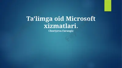 microsoft xizmatlari — PPTX