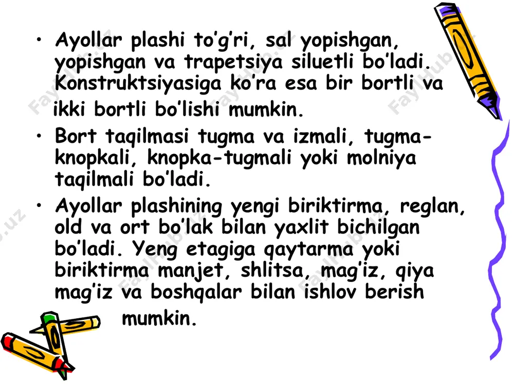 ayollar plashi modelini chizish, gazlama tanlash, loyihasini tayyorlash - Page 4