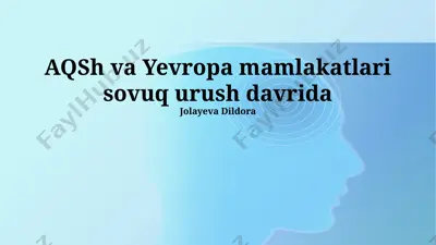 aqsh va yevropa mamlakatlari sovuq urush davrida — PPTX