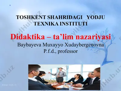 didaktika – ta’lim nazariyasi — PPT
