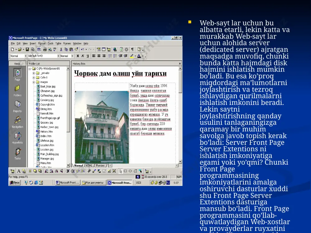 02.11 uchun qo‘llaniladigan marketing atamasi) tarmog‘i o‘zining 802.11b xususiyatiga ega bo‘lganidan so‘ng, foydalanuvchilar orasida keng miqyosda tarqalib ulgurdi. mazkur standart orqali ma’lumotlarni o‘tkazish tezligi soniyasiga 11 megabitgacha yetadi. undan keyin esa, 802.11g standarti (54 mbit/s gacha) qabul qilindi. hozirgi kunda amalda bo‘lgan 802.11n standarti yordamida ma’lumotlarni o‘tkazishning maksimal tezligi 450 mbit/s gacha yetadi. bugungi kunga kelib, wi-fi simsiz aloqa tarmog‘i shunchalik mashhur bo‘lib ketdiki, u hozirda smartfonlarda, avtomobillarda, avtobuslarda, televizorlarda va hatto samolyotlarda ham qo‘llanilmoqda. wi-fi tarmoqlari uchun dasturlar wi-fi tarmoqlari uchun dasturlar hozirgi davrda nafaqat umumiy fan va texnika, balki birgina sohaga oid barcha yangiliklardan xabardor bo'lish ham juda qiyin. har kuni ko'plab yangi texnologiyalar, qurilmalar, dasturlar paydo bo'ladi va bu son-sanoqsiz yangiliklarni bilib olish uchun ko'p vaqt hamda kuch sarflashga to'g'ri keladi. bugungi kunda axborot texnologiyalari ham jadal sur'atlarda rivojlanayotganligi hech kimga sir emas. bu sohaning rivojlanishi bilan kundalik hayotimizga talay imkoniyatlar taqdim etilmoqda. wi-fi tarmog'idan foydalanish ham …