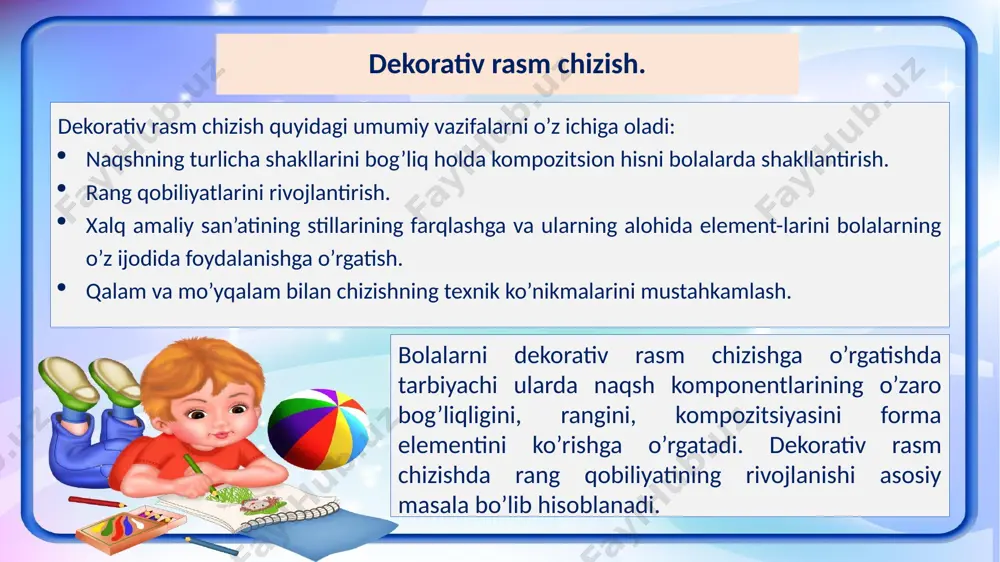 maktabgacha ta’lim tashkilotlarida rasm mashg’ulotini tashkil qilish usullari - Page 5
